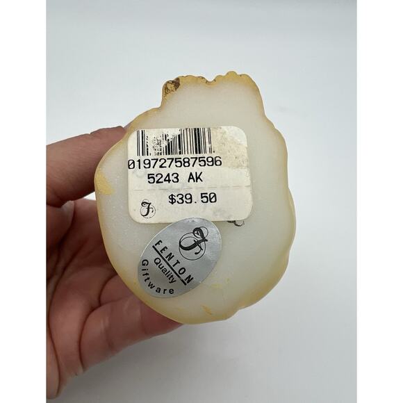 Fenton Custard Glass Halloween Cat Figurine 3.5” Hand Painted Vampire Dracula - Picture 8 of 8